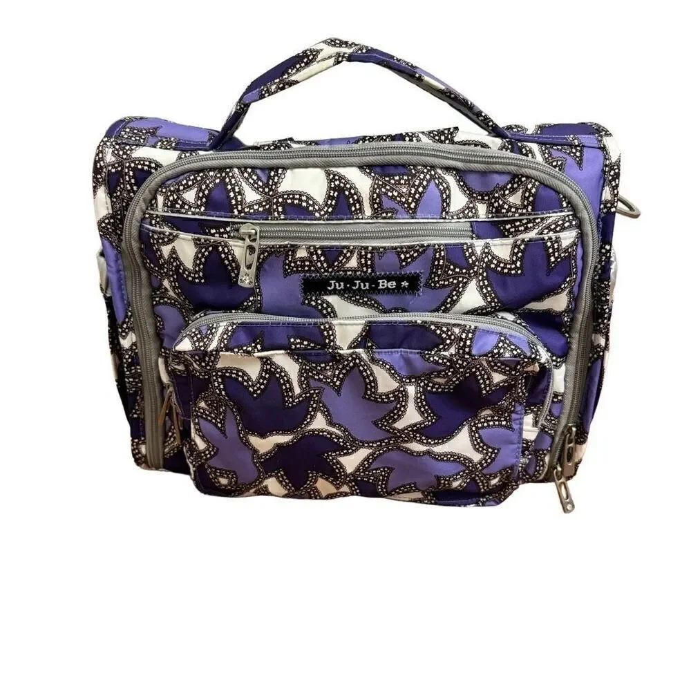 Ju-Ju-Be B.F.F. Diaper Bag Backpack in Lilac Lace Purple Leaf Print